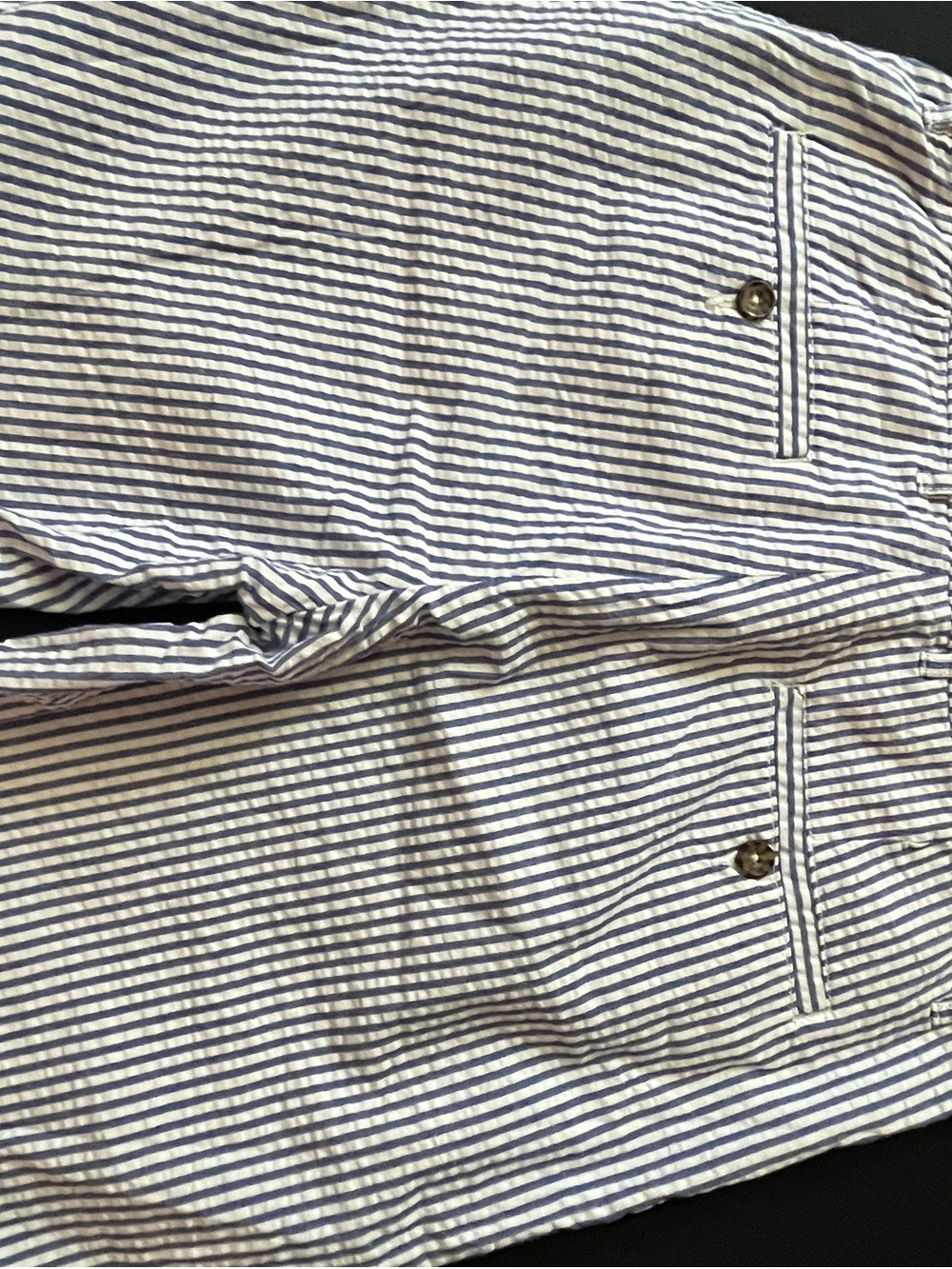 Piombo Blue & White Striped Seersucker Shorts size 33 New - Picture 5 of 5